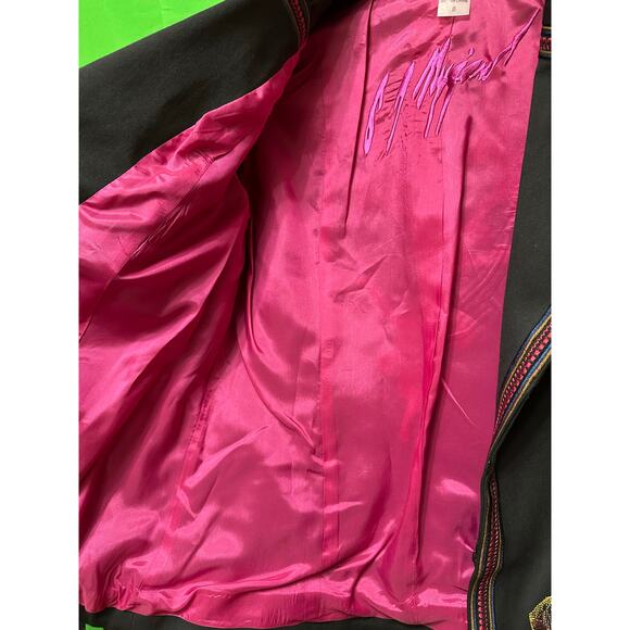 Peter Nygard Embroidered Floral Black Blazer Jacket Size 8 - Picture 8 of 11